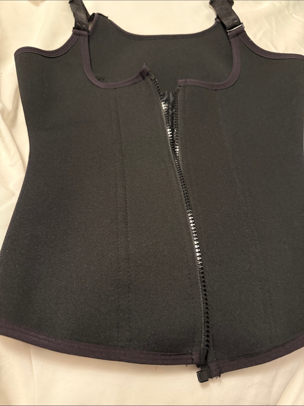 Black Front-Zip Waist Trainer Corset